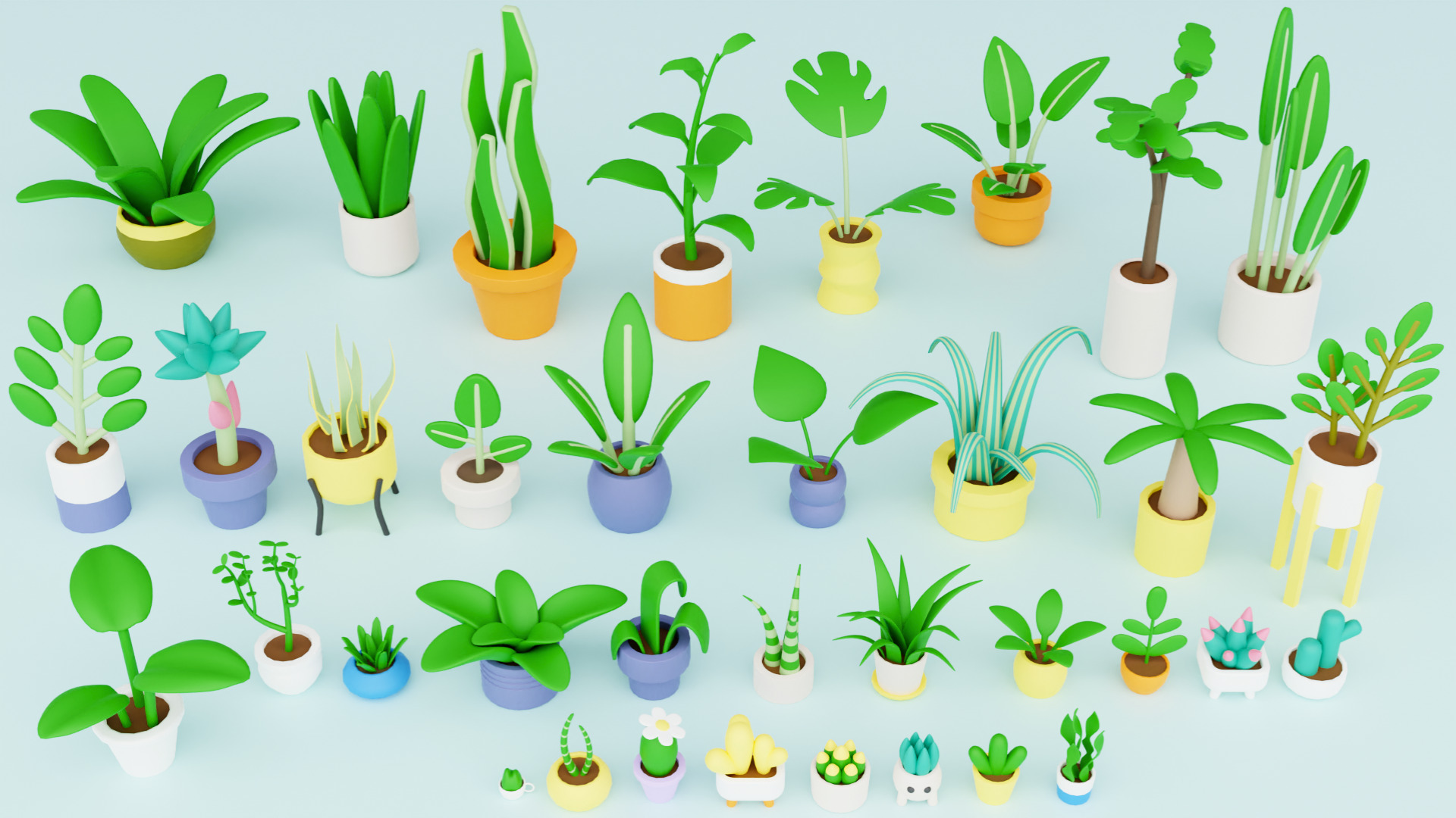 Cozy Cartoon Plants Low-poly 3D model_13