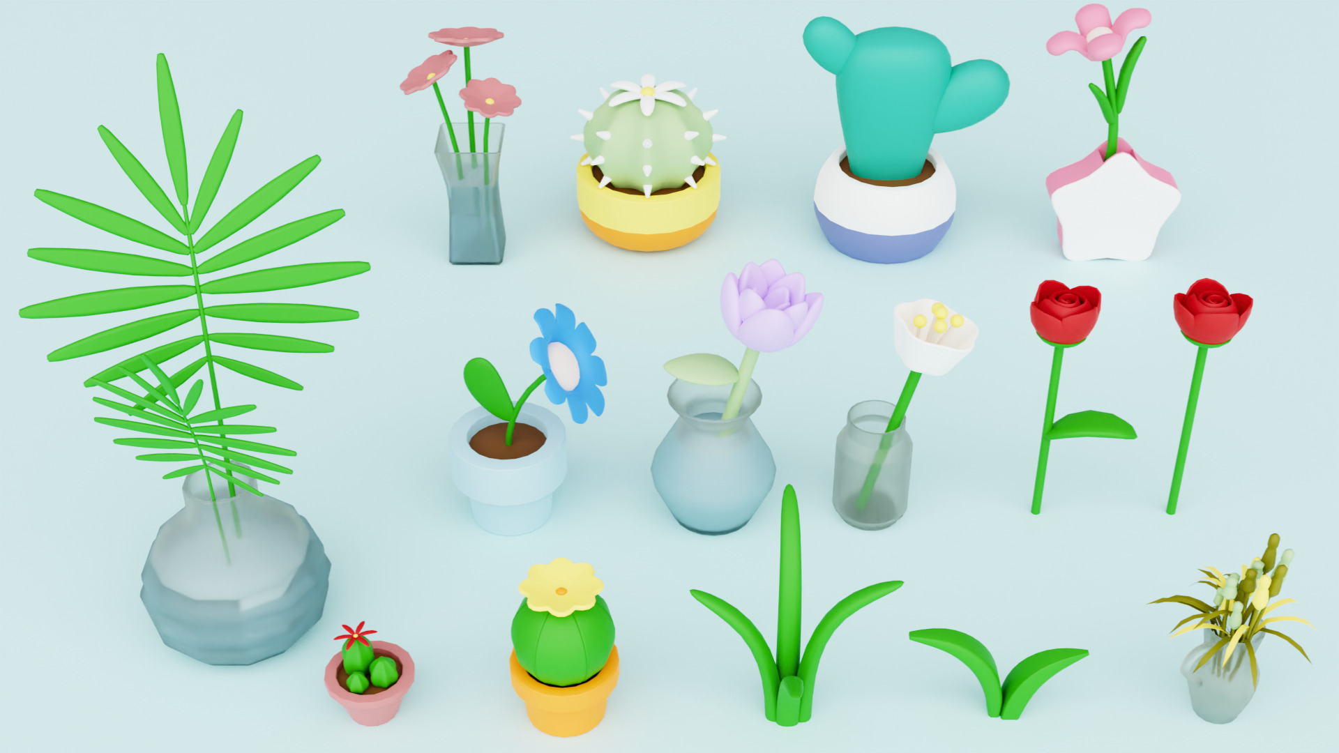 Cozy Cartoon Plants Low-poly 3D model_18