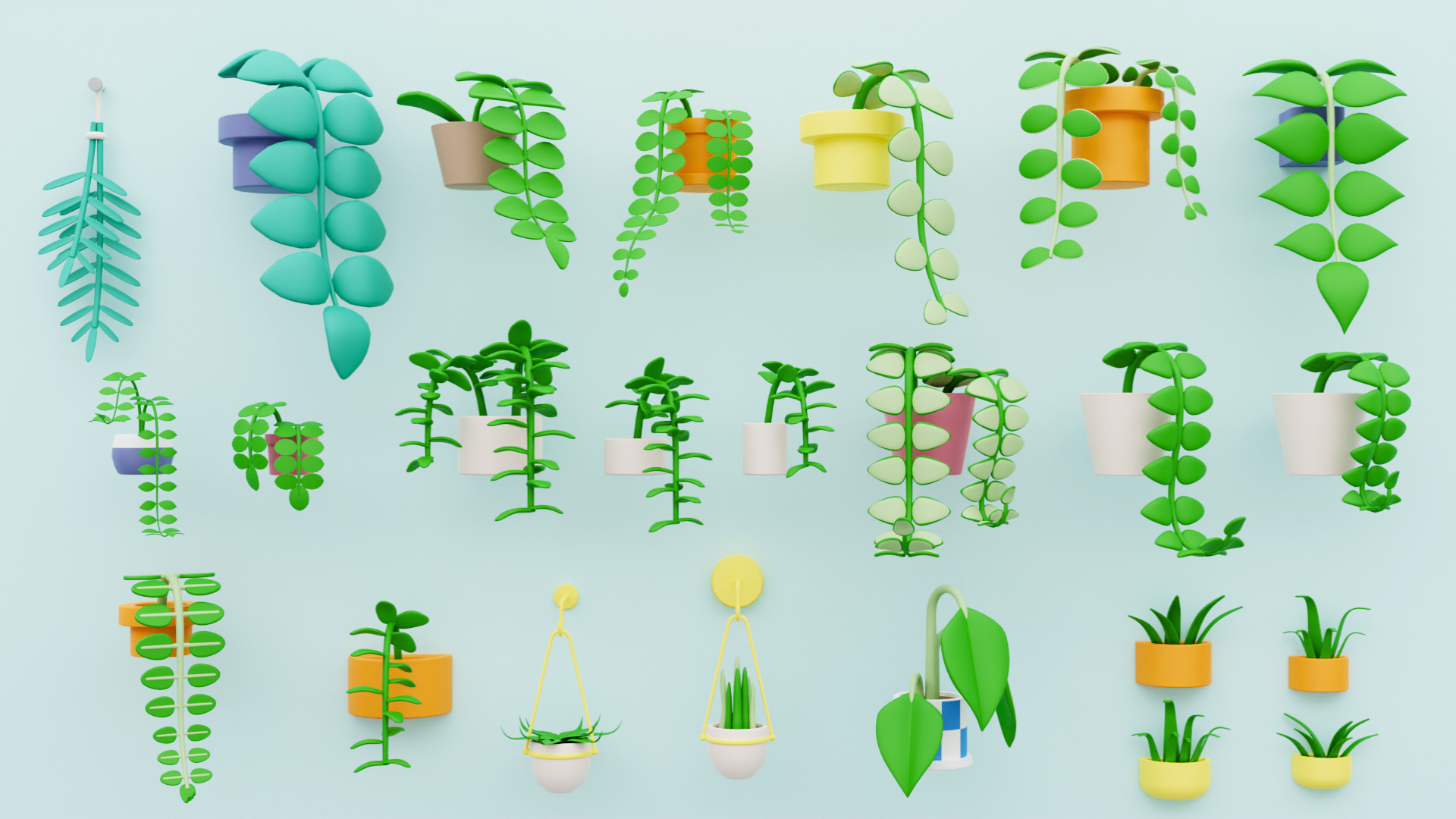 Cozy Cartoon Plants Low-poly 3D model_20