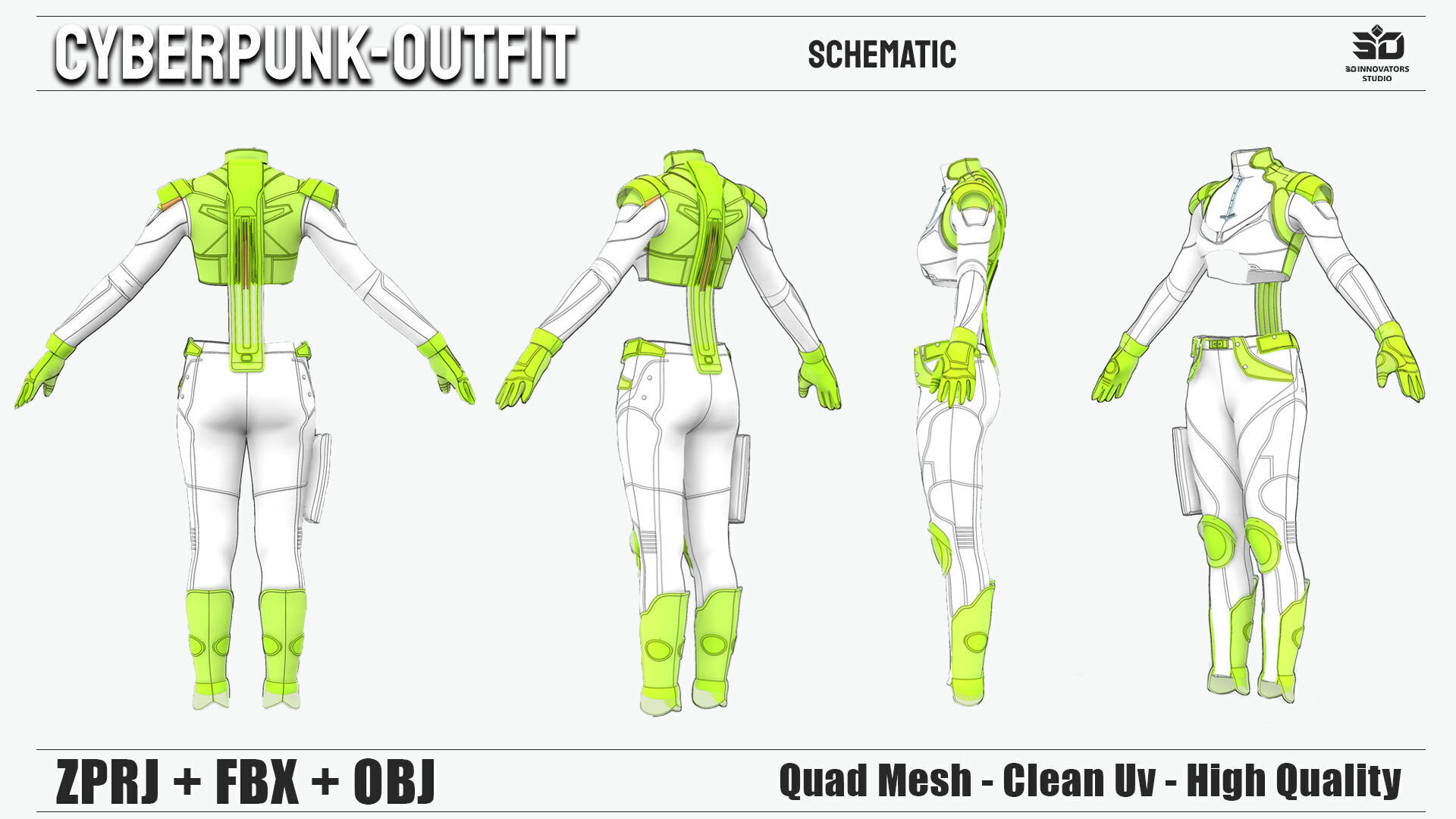 Cyberpunk Outfit   Num 01 3D model_4