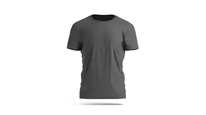 Black Mens T-Shirt - melange wrinkled tshirt