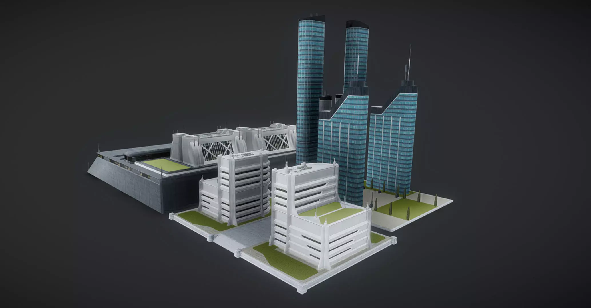 Future urban architecture in science fiction A03 3D model_0