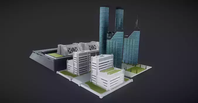 Future urban architecture in science fiction A03 3D model