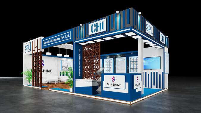 Exhibition Stand 9x5 2Sides D1V1 3D model 3D model