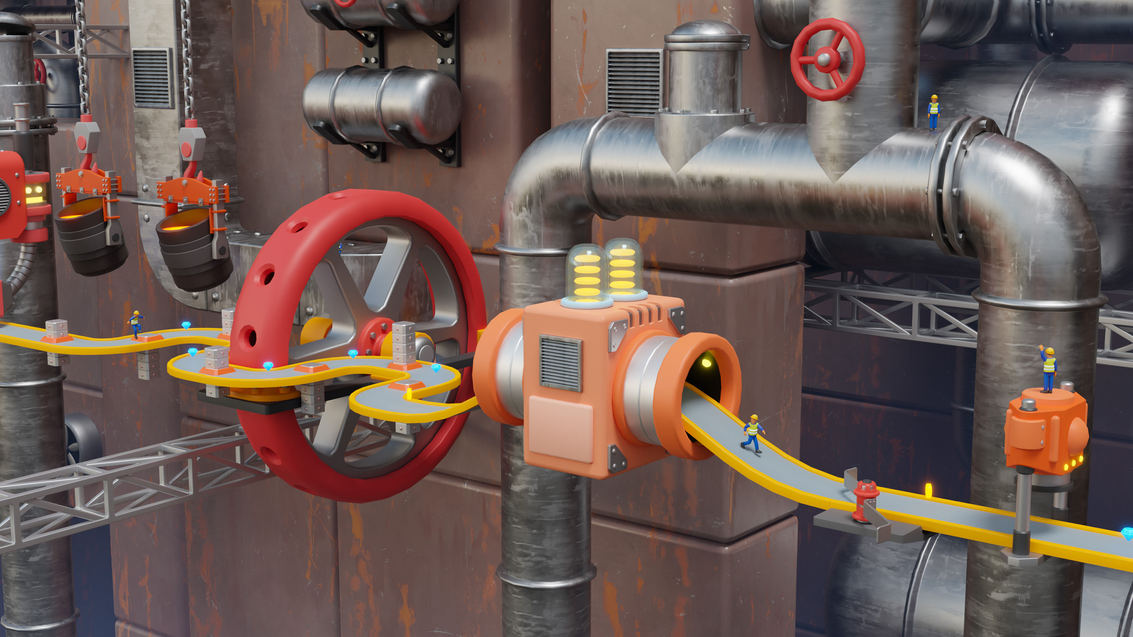 Platformer 15 Factory Low-poly 3D model_28