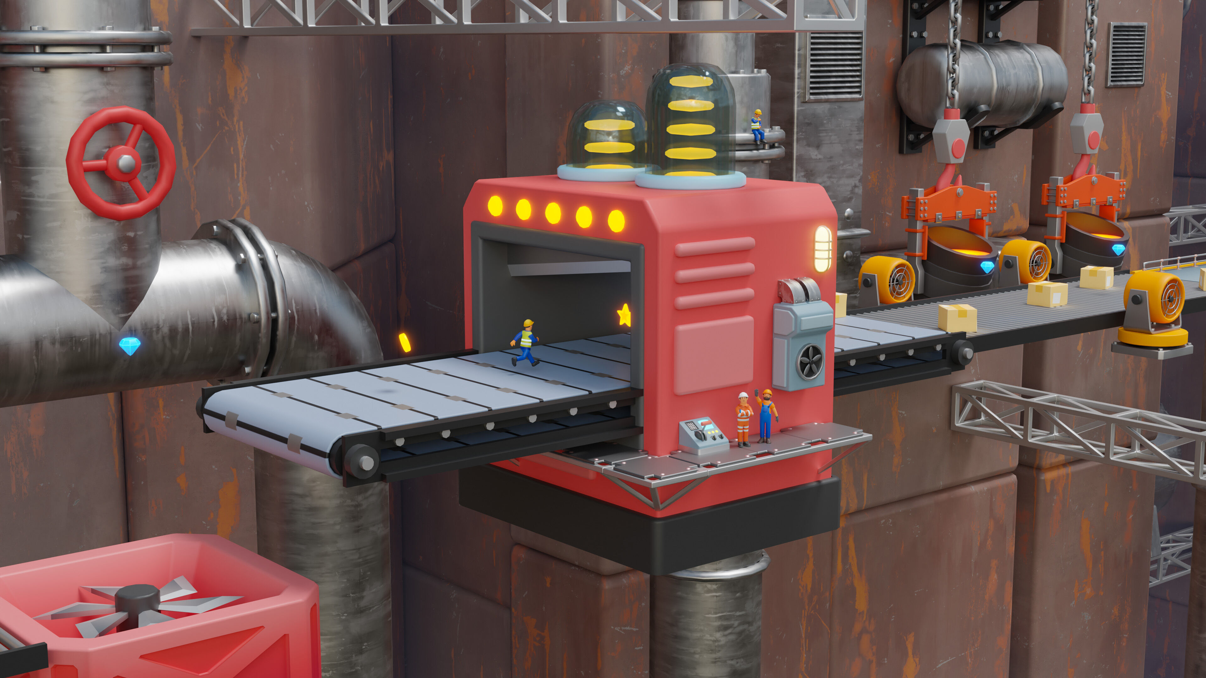 Platformer 15 Factory Low-poly 3D model_14