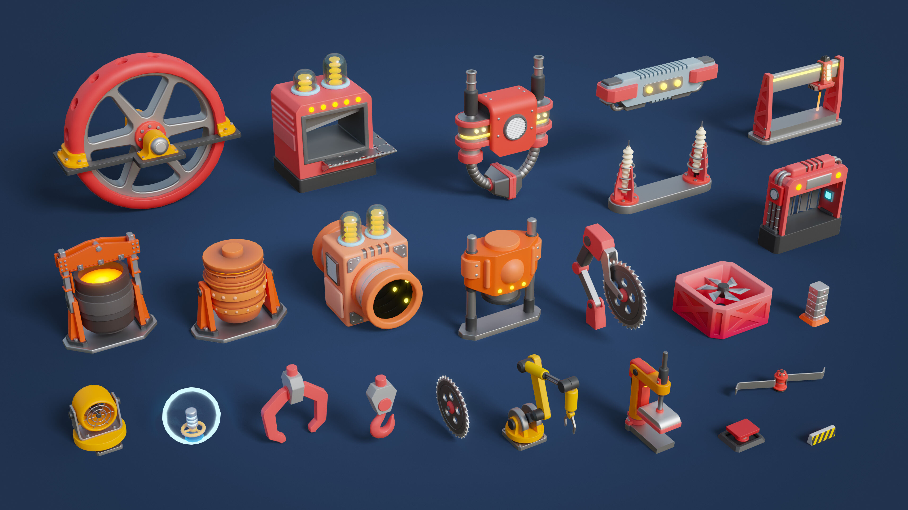 Platformer 15 Factory Low-poly 3D model_35