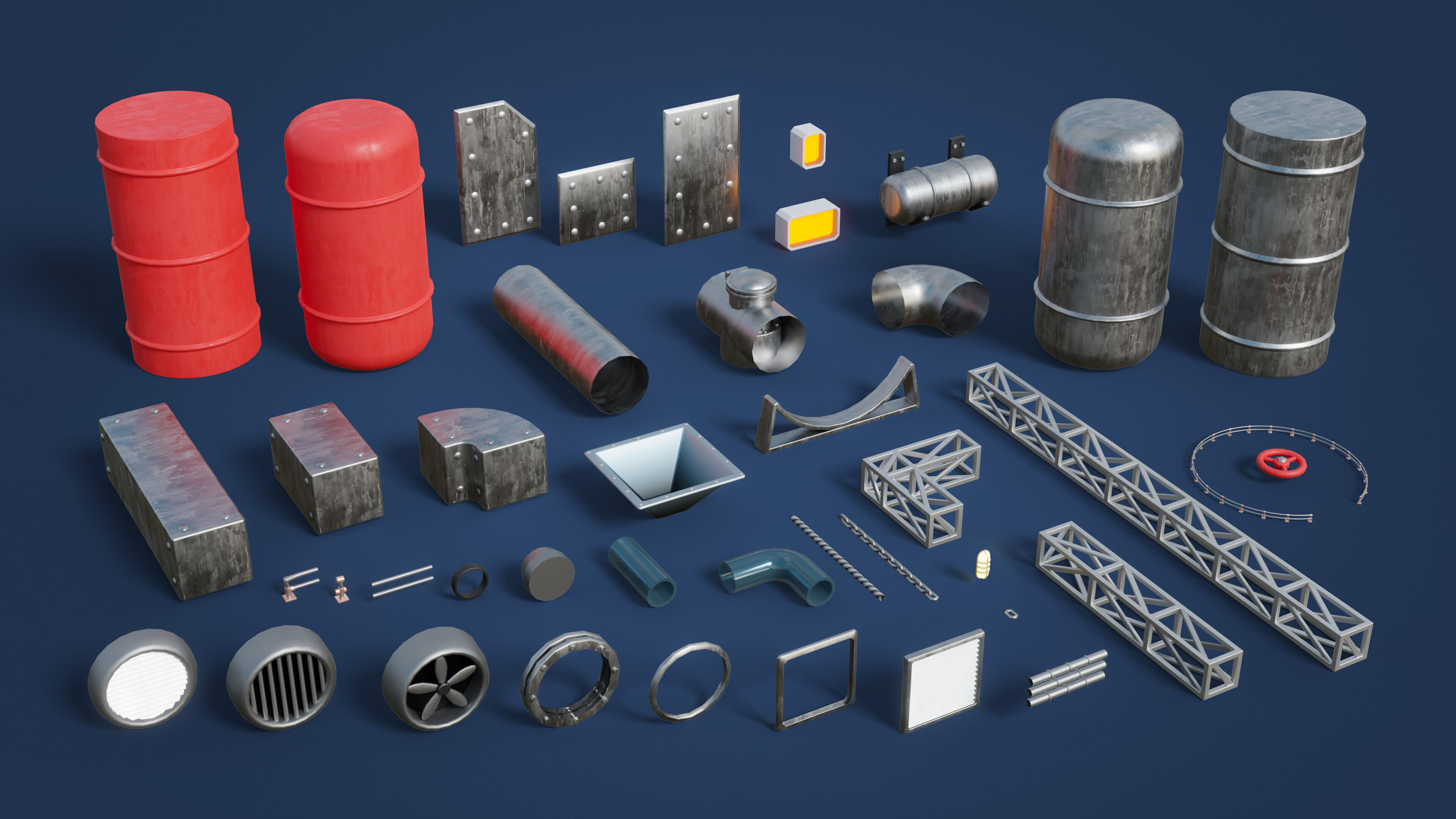 Platformer 15 Factory Low-poly 3D model_37