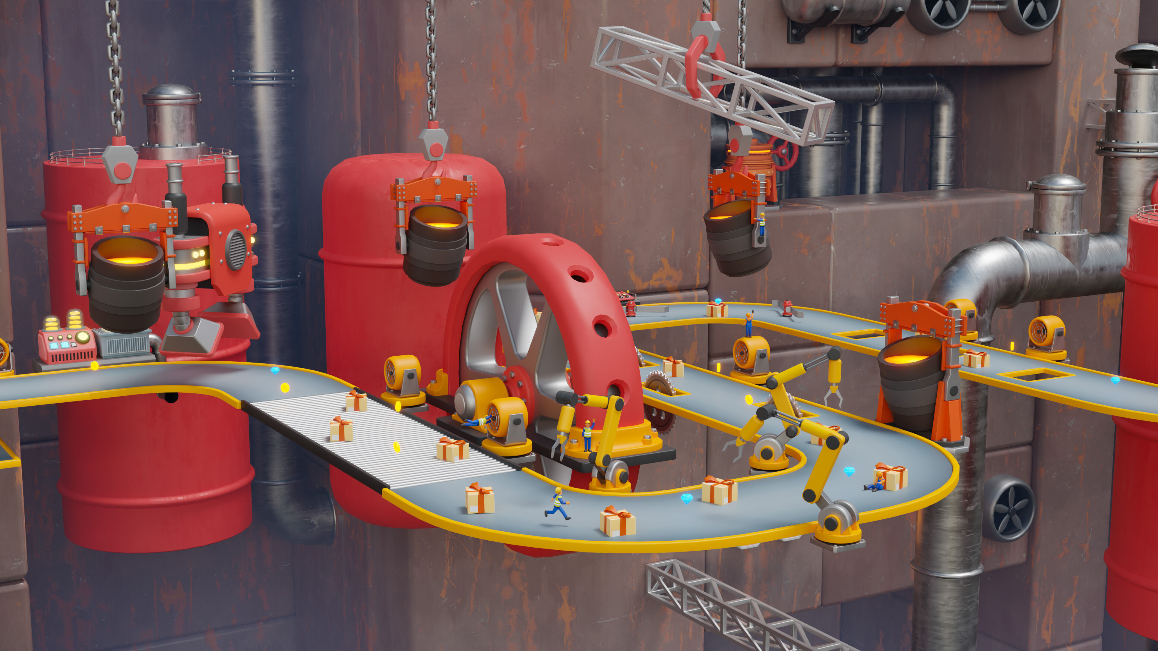 Platformer 15 Factory Low-poly 3D model_9