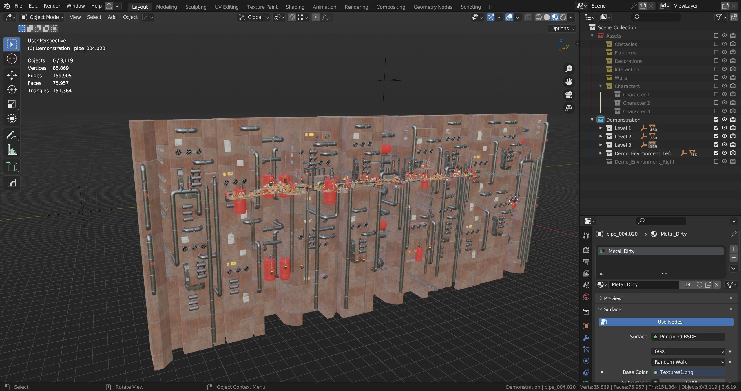Platformer 15 Factory Low-poly 3D model_46