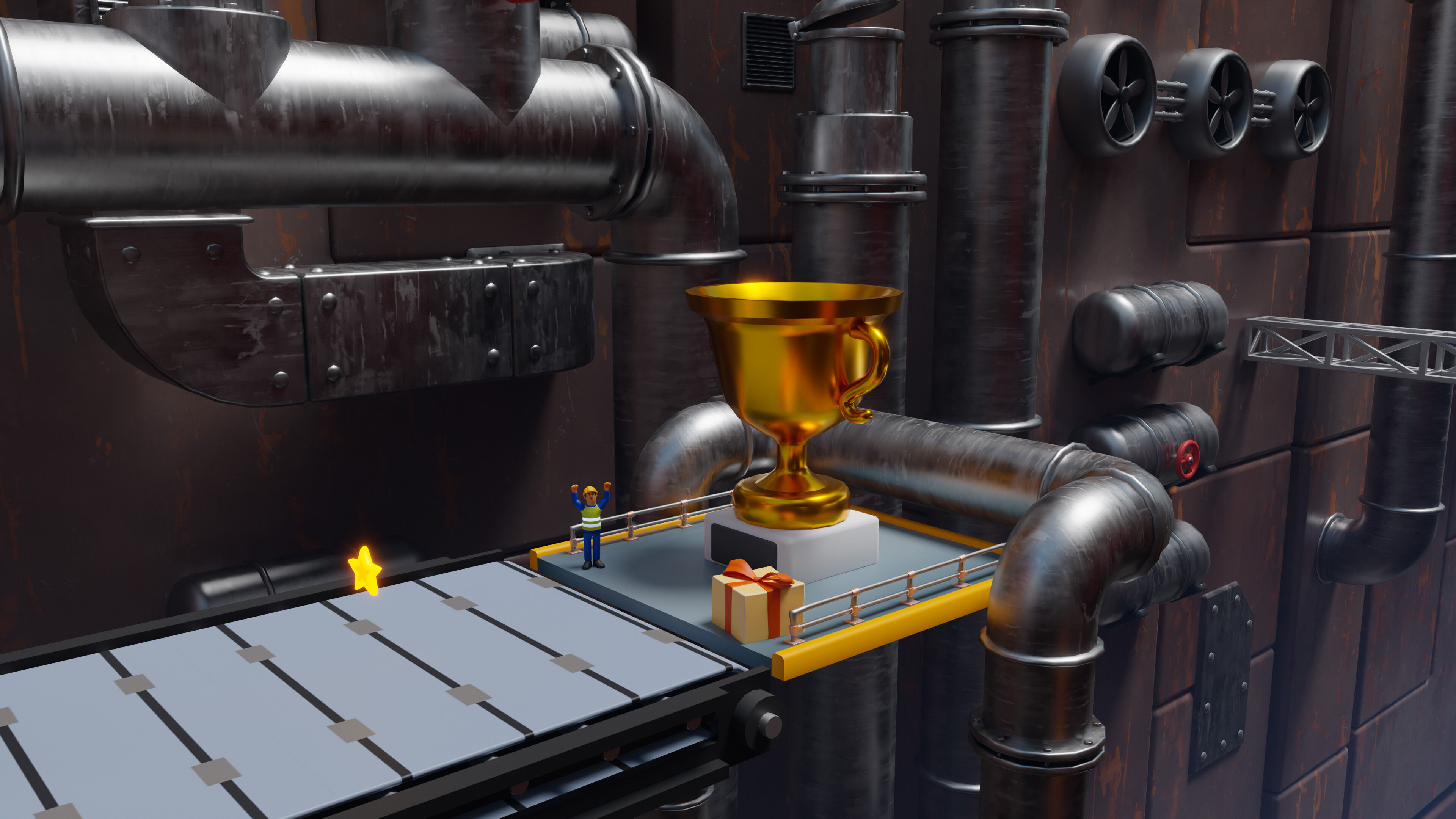 Platformer 15 Factory Low-poly 3D model_34