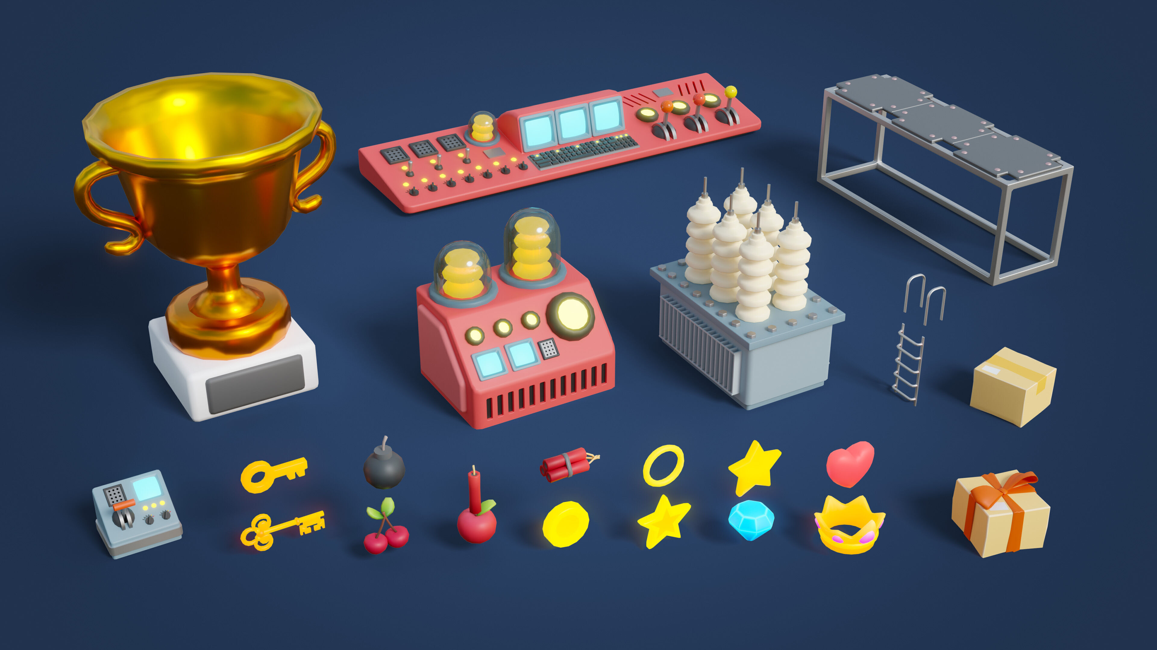 Platformer 15 Factory Low-poly 3D model_39