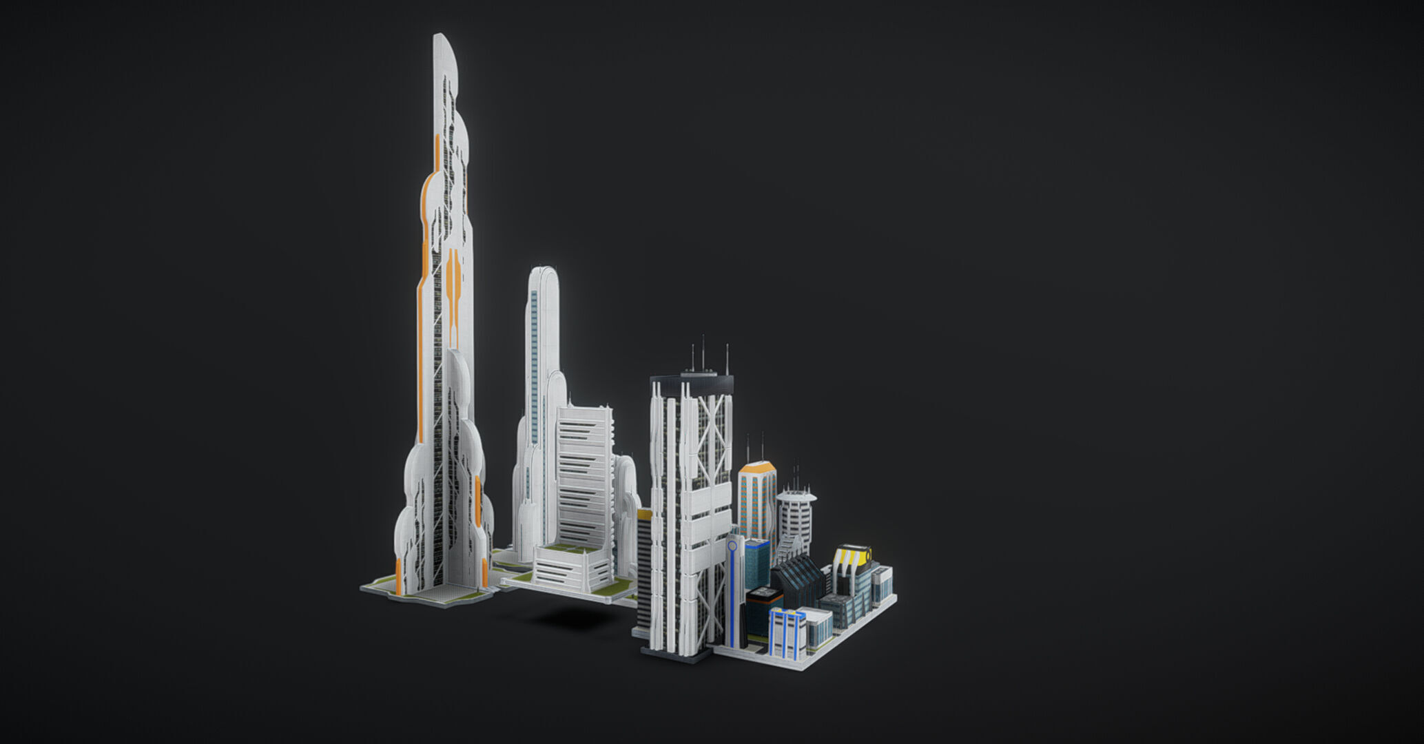 Future urban architecture in science fiction A02 3D model_1