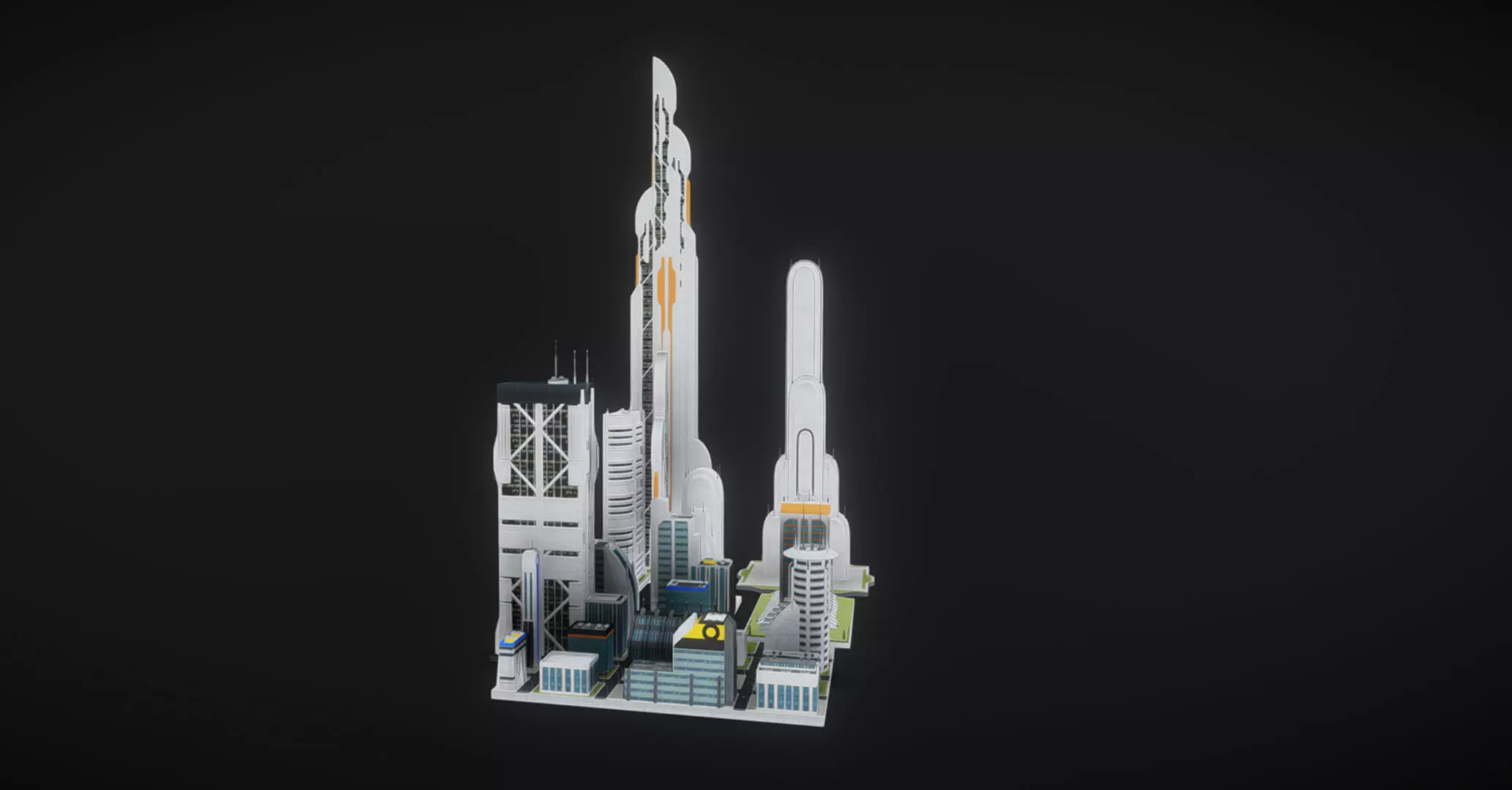 Future urban architecture in science fiction A02 3D model_0