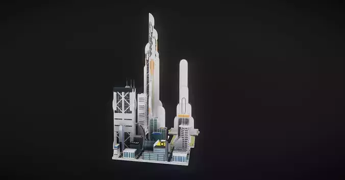 Future urban architecture in science fiction A02 3D model