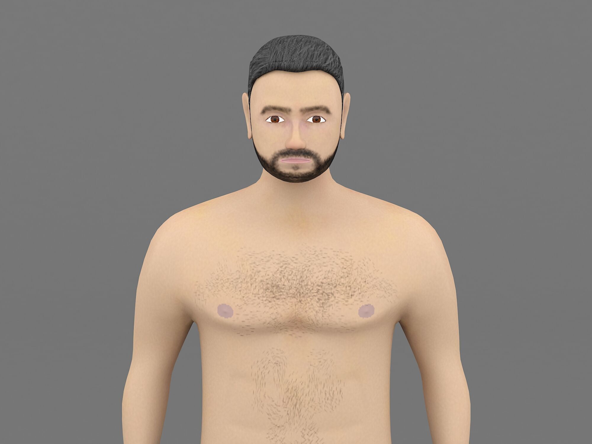 Man in shorts 3D model_6