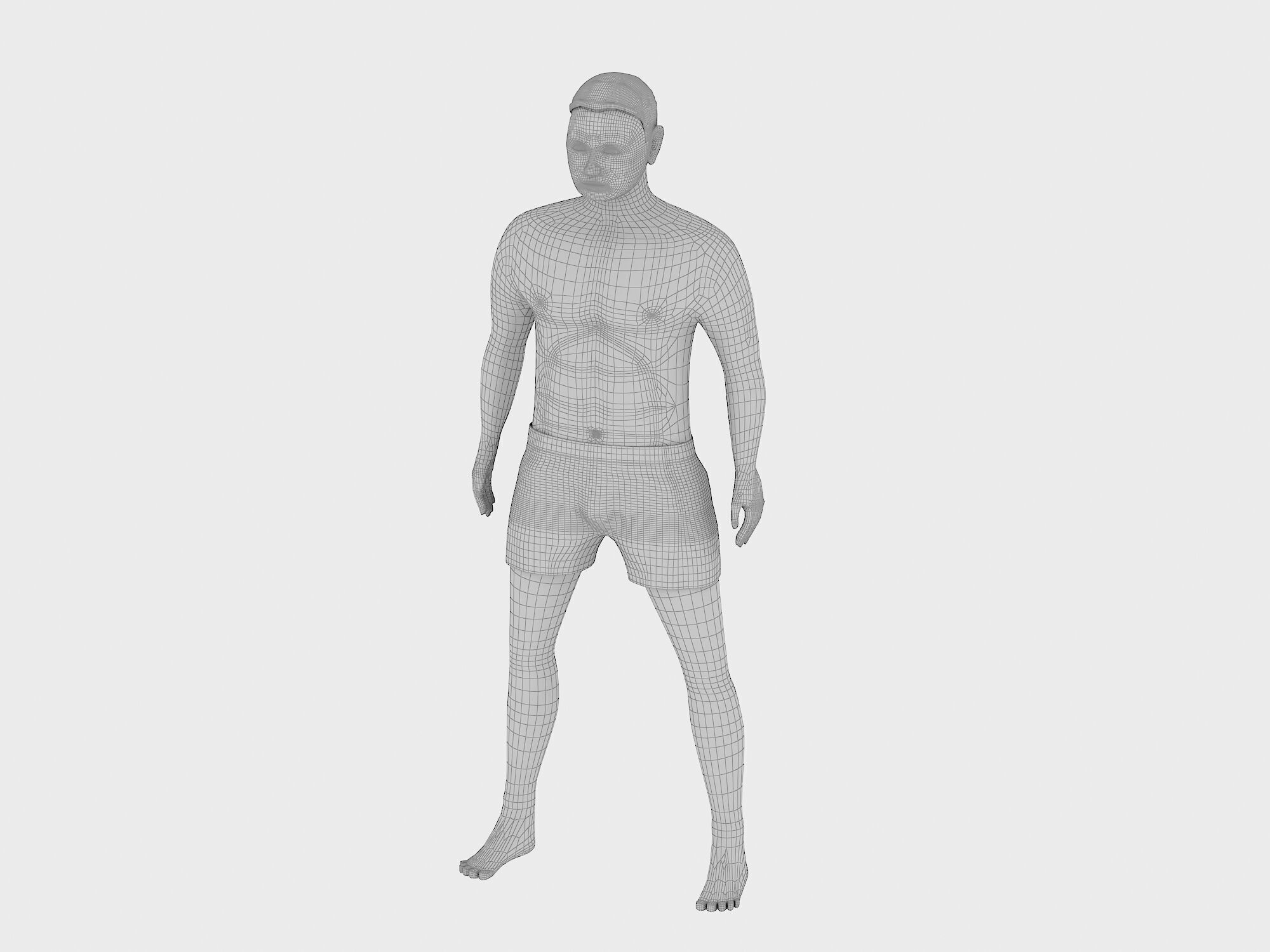 Man in shorts 3D model_8