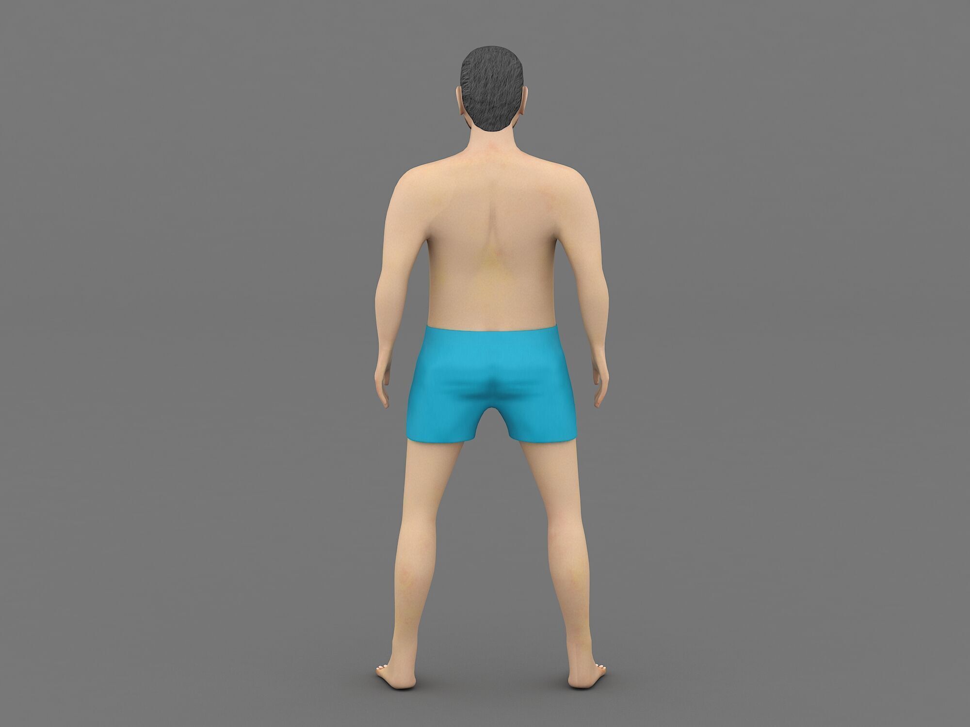 Man in shorts 3D model_3