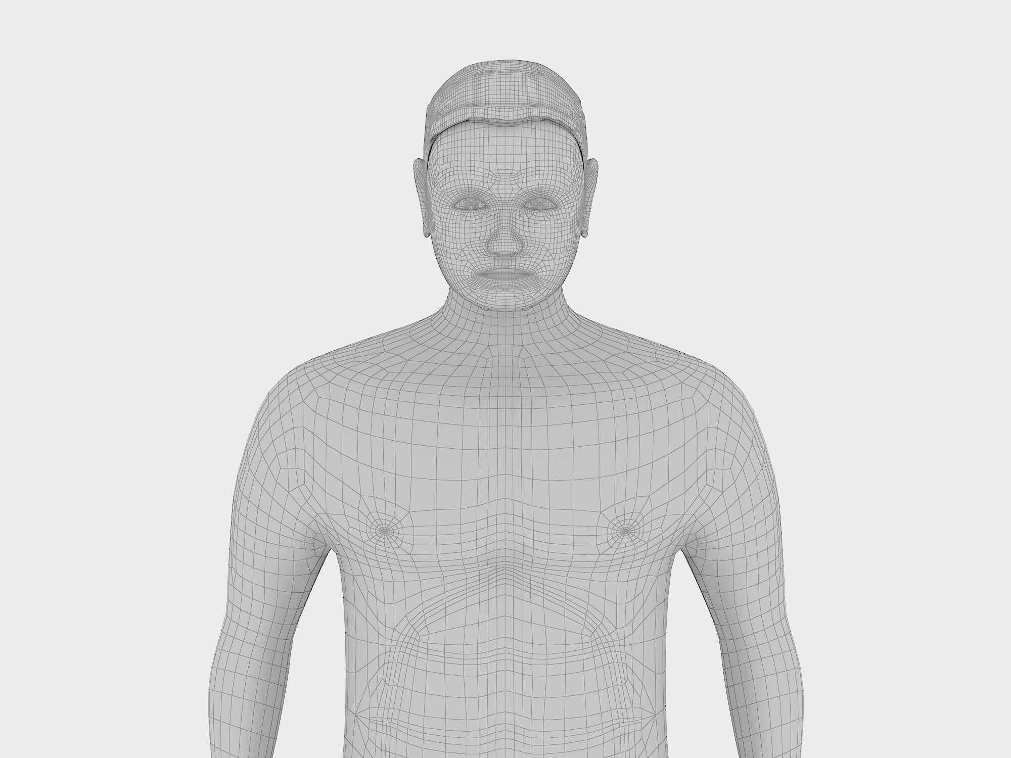 Man in shorts 3D model_7