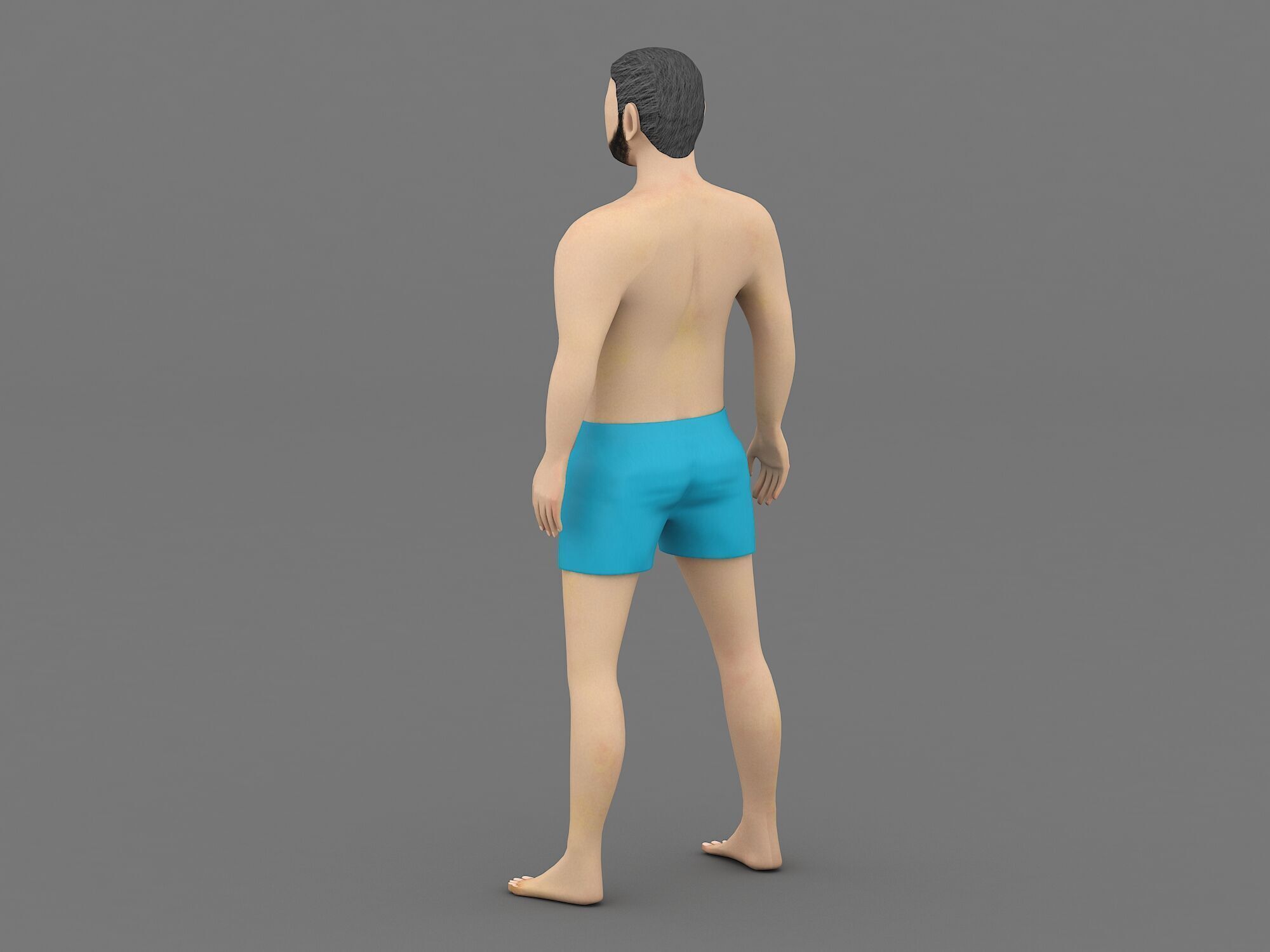 Man in shorts 3D model_5