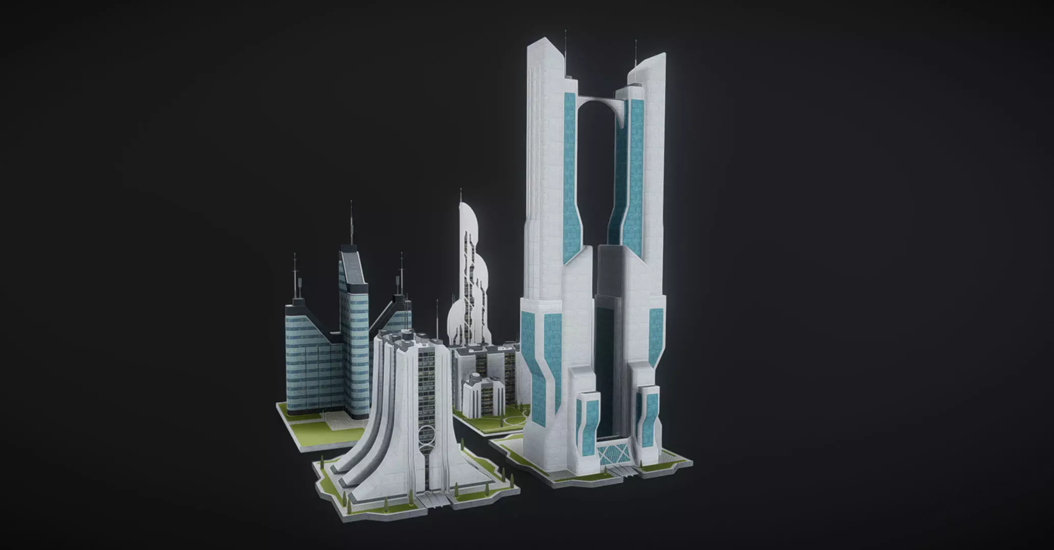 Future urban architecture in science fiction A04 3D model_0