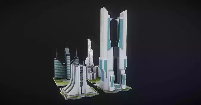 Future urban architecture in science fiction A04 3D model