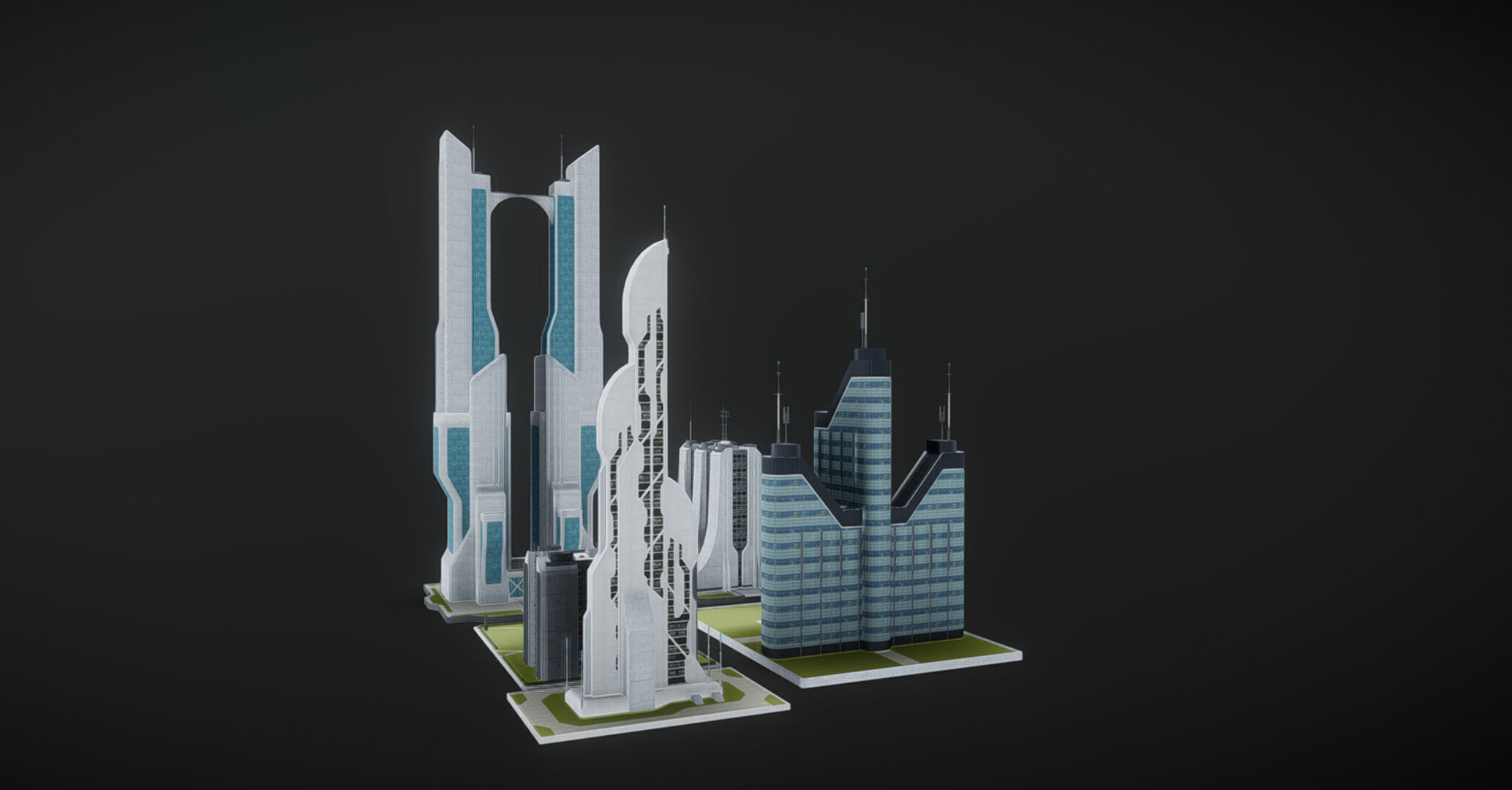 Future urban architecture in science fiction A04 3D model_2