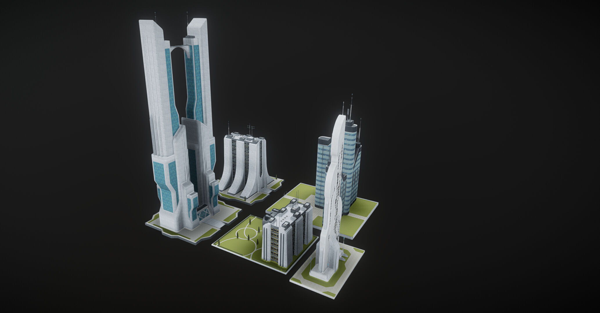 Future urban architecture in science fiction A04 3D model_1