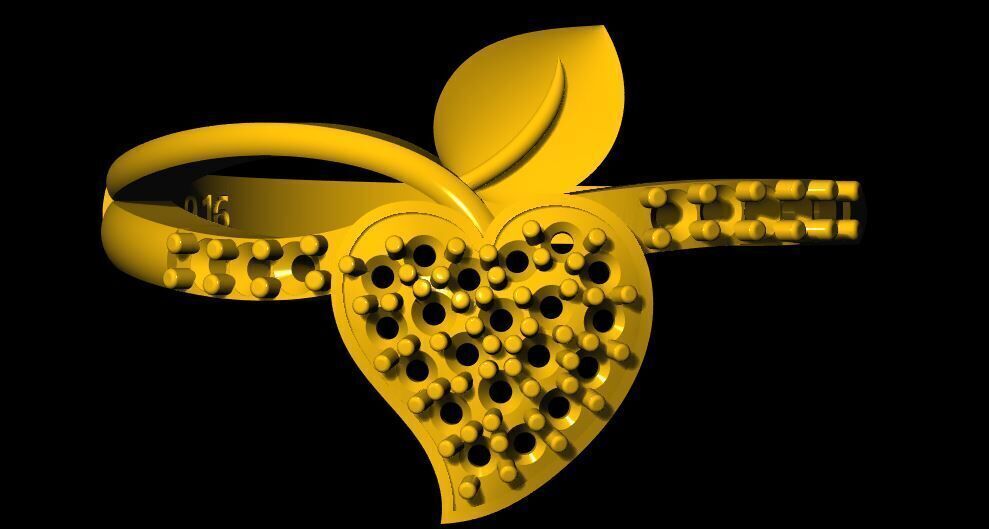 heart ring 3dm file 3D print model_1