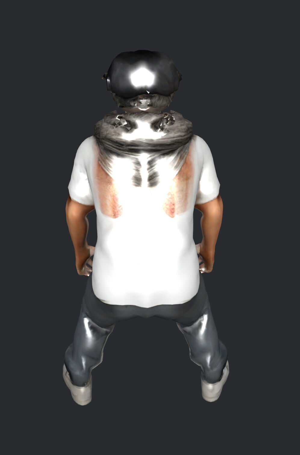 Surprised boy low poly 3D model_3