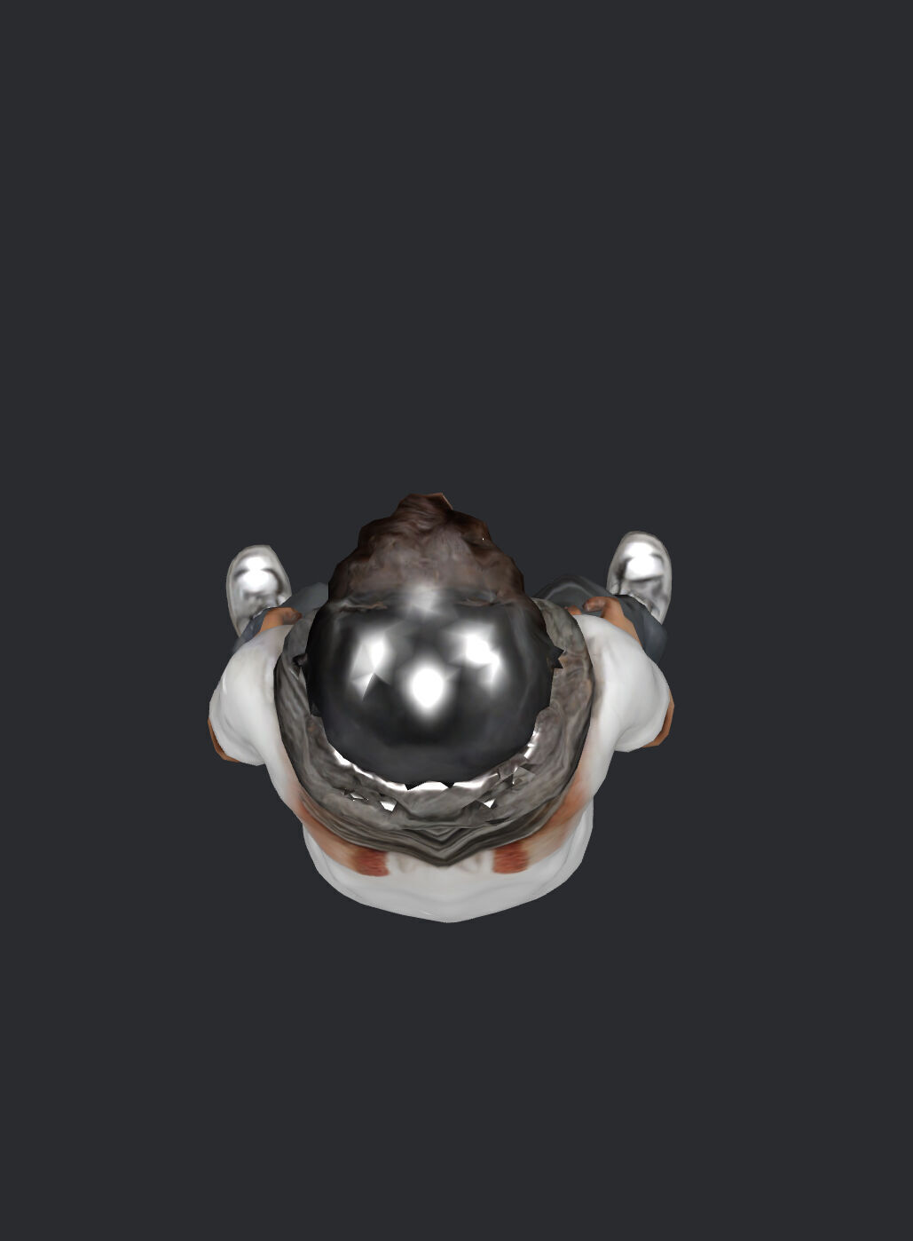 Surprised boy low poly 3D model_4