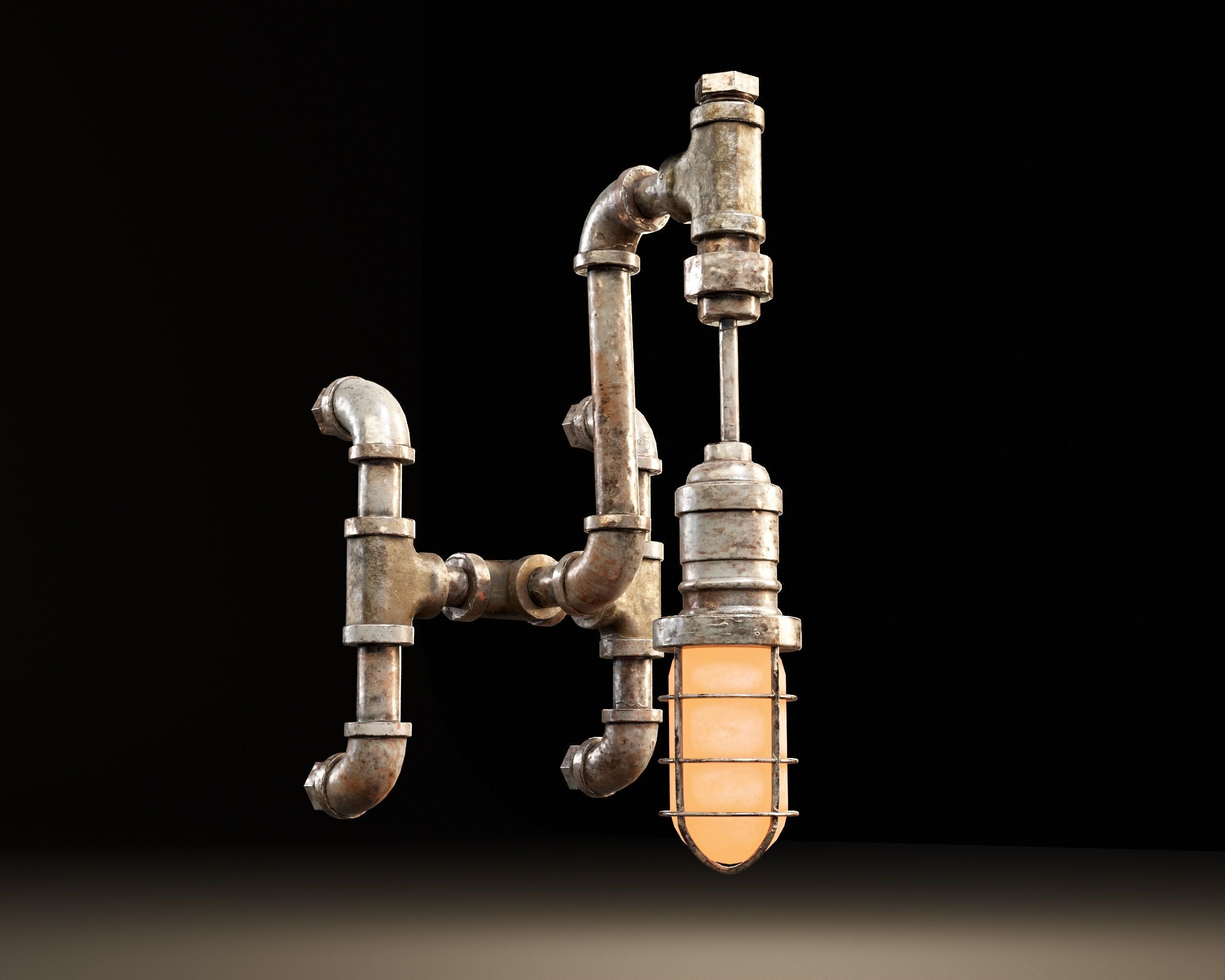 Sci-Fi Utility Light Set Low-poly 3D model_4