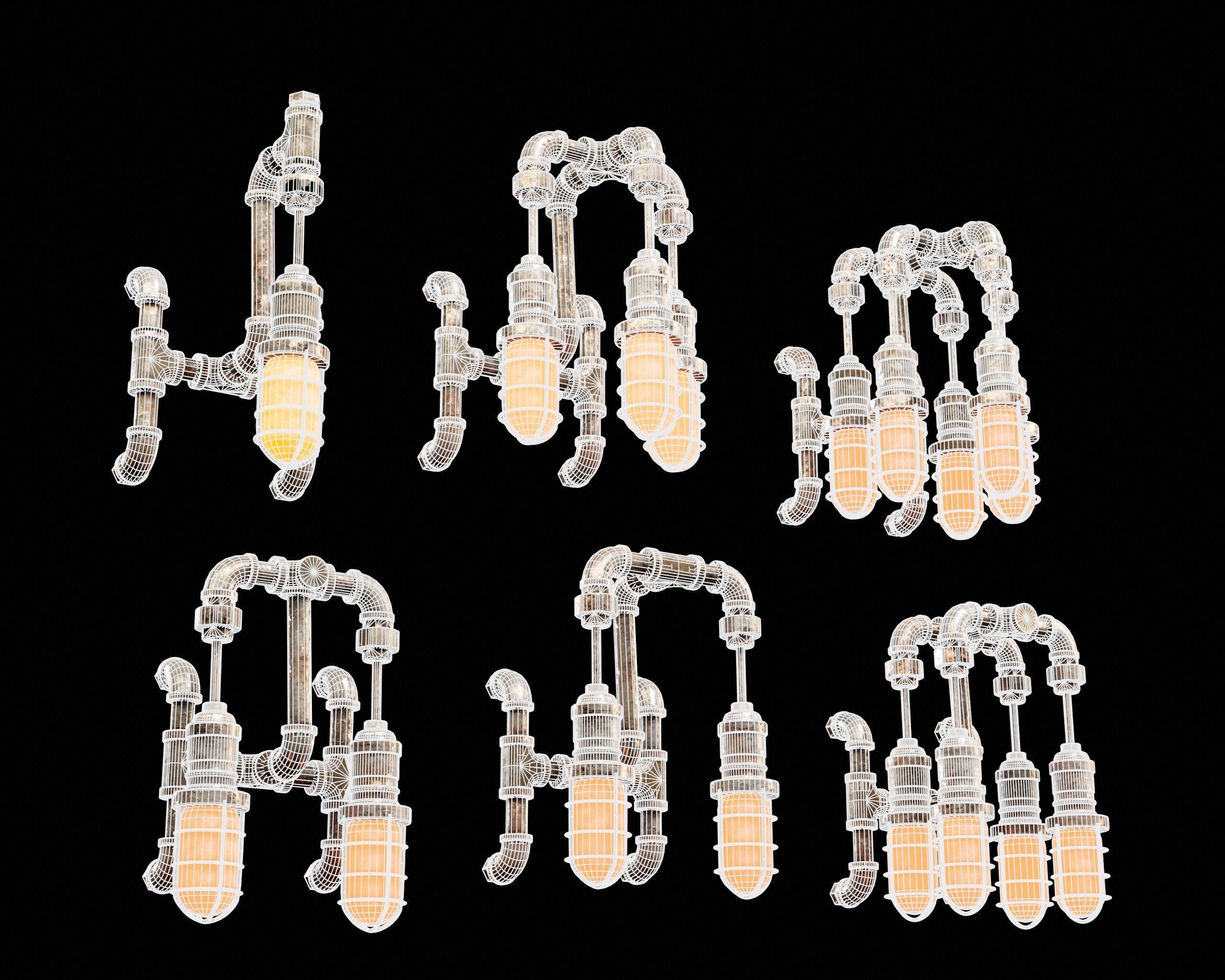 Sci-Fi Utility Light Set Low-poly 3D model_3