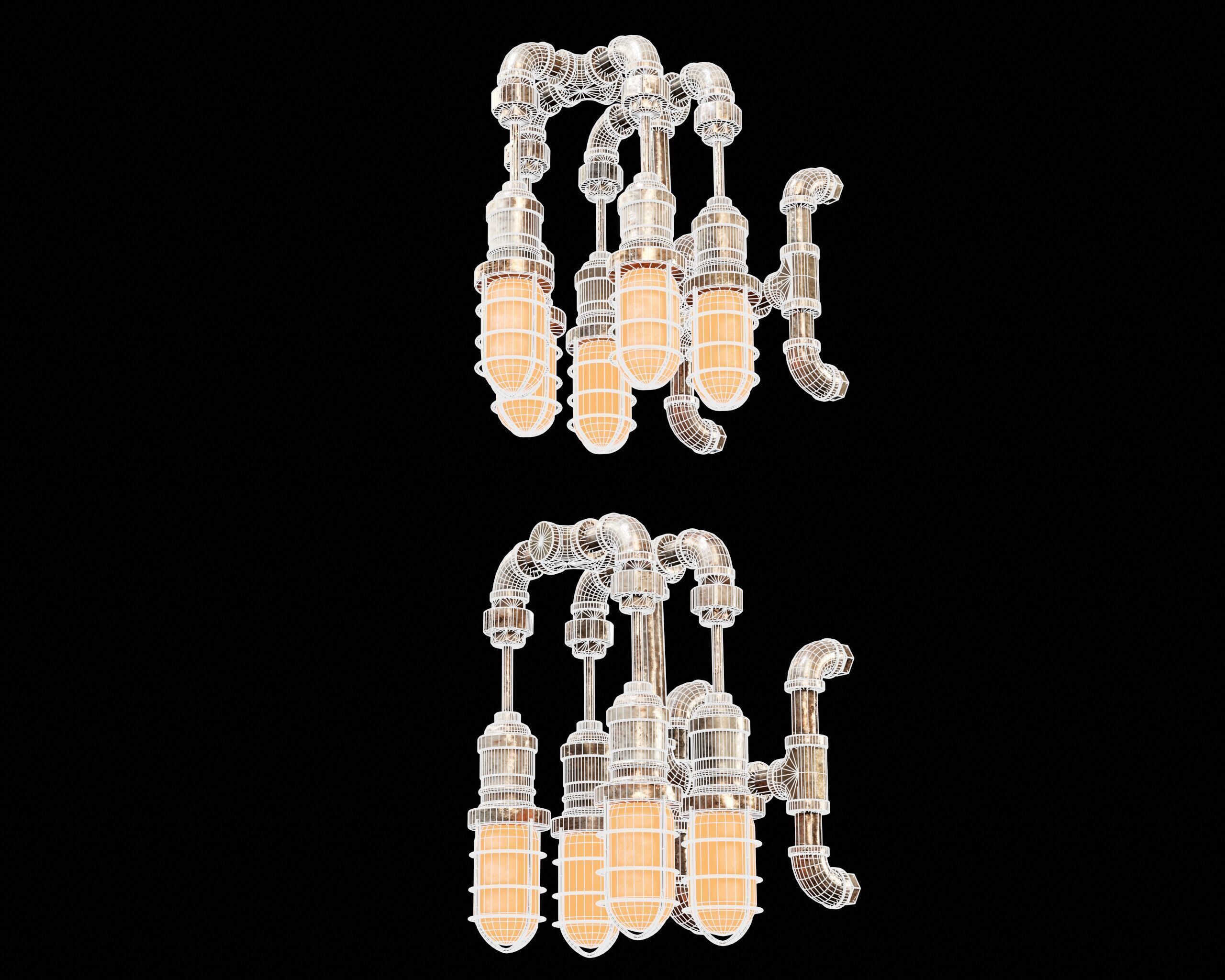 Sci-Fi Utility Light Set Low-poly 3D model_15