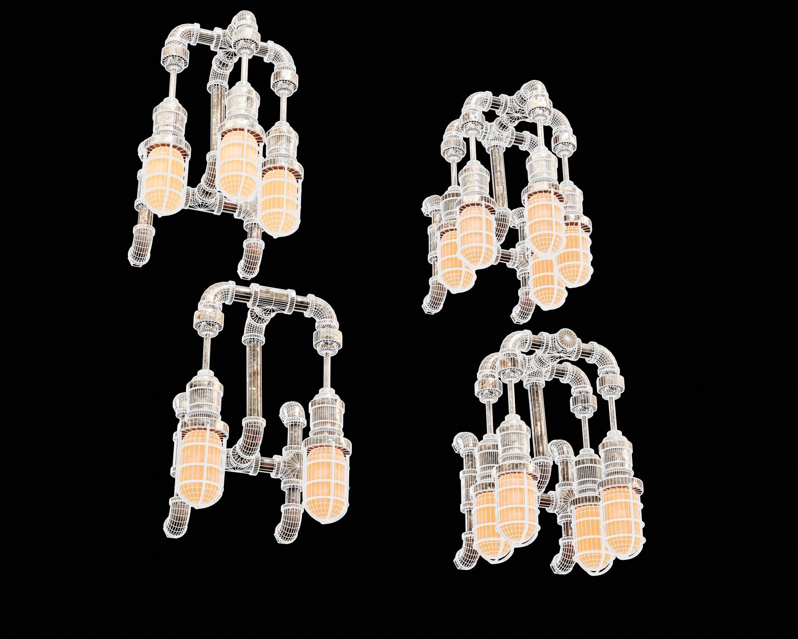 Sci-Fi Utility Light Set Low-poly 3D model_11