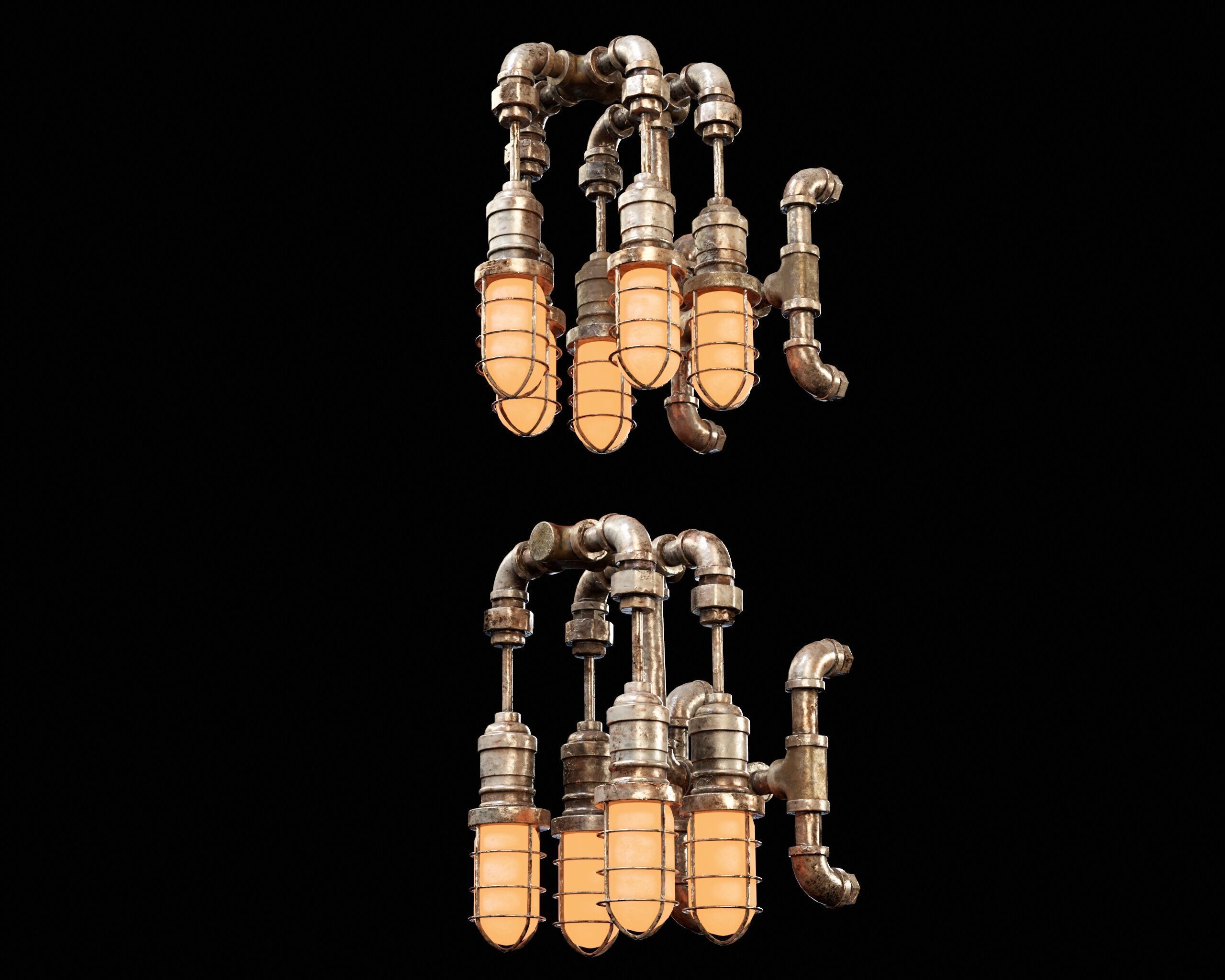 Sci-Fi Utility Light Set Low-poly 3D model_14