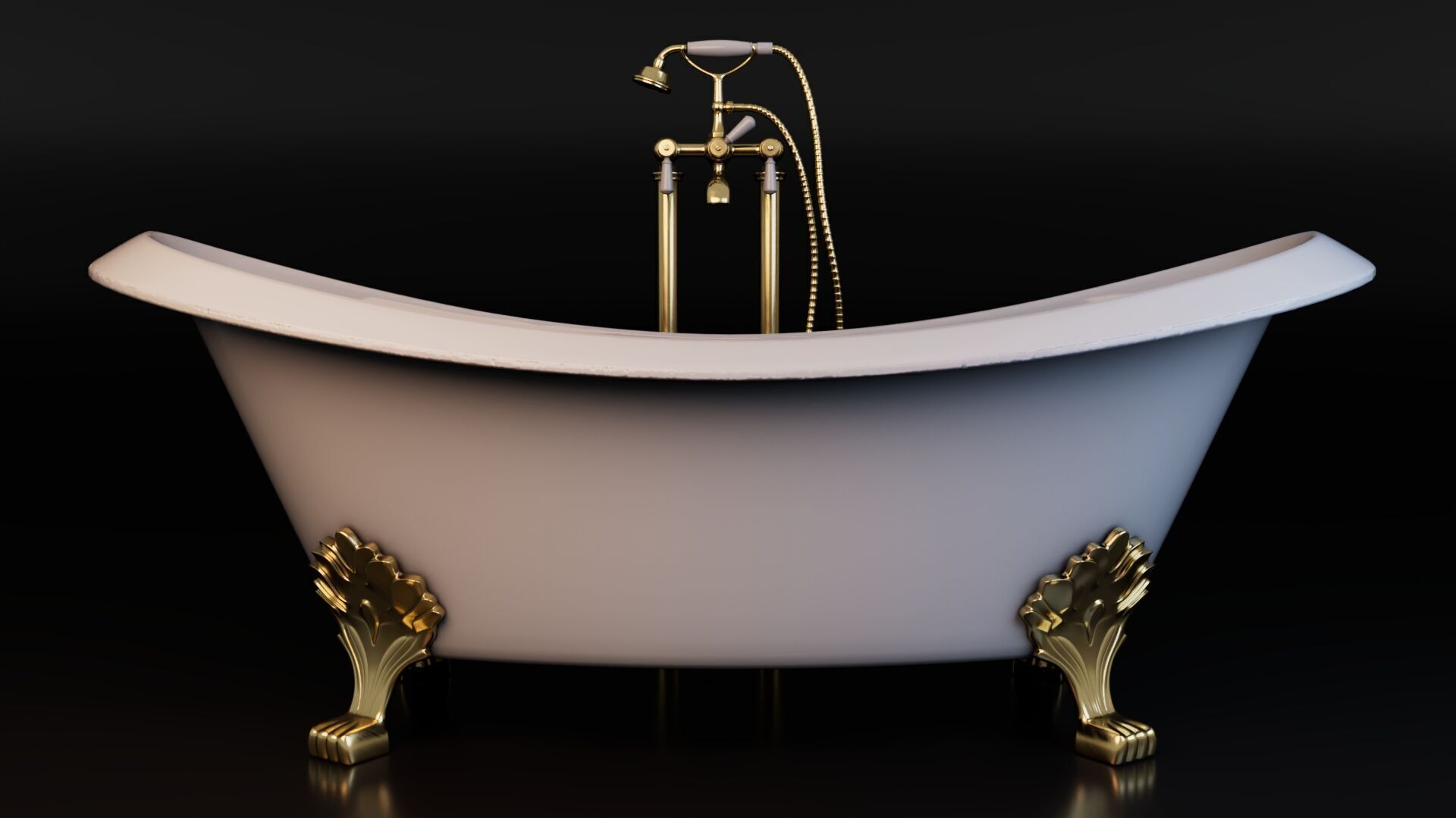 Vintage Bath Tub 3D model_3