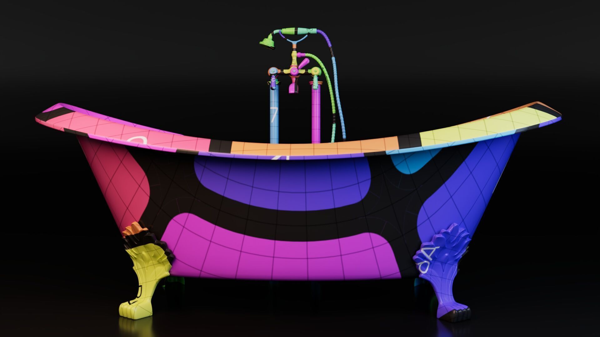 Vintage Bath Tub 3D model_16