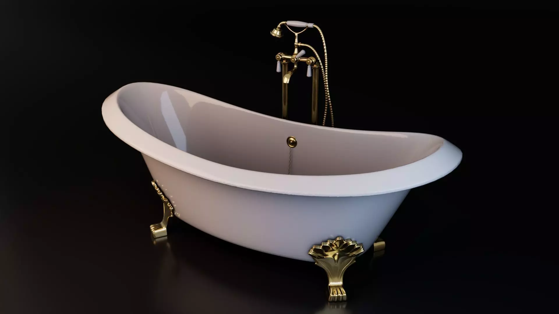 Vintage Bath Tub 3D model_0