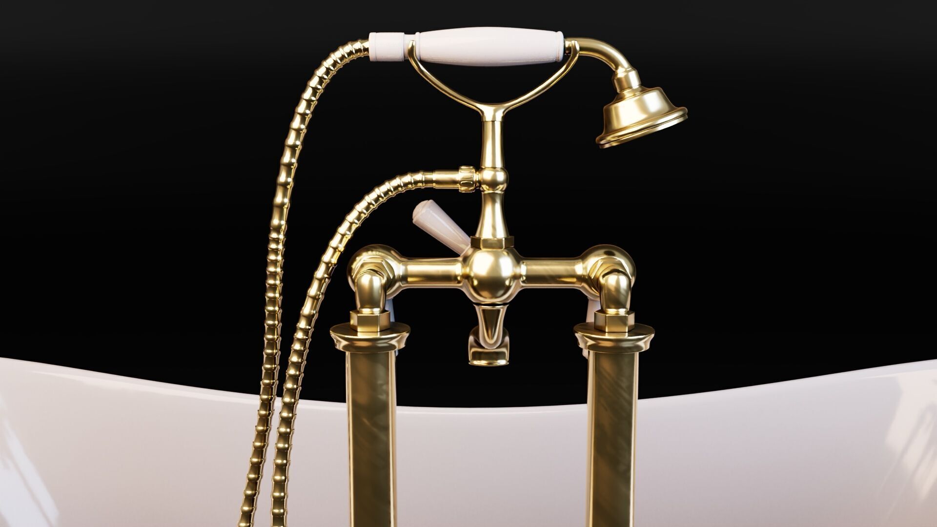 Vintage Bath Tub 3D model_7