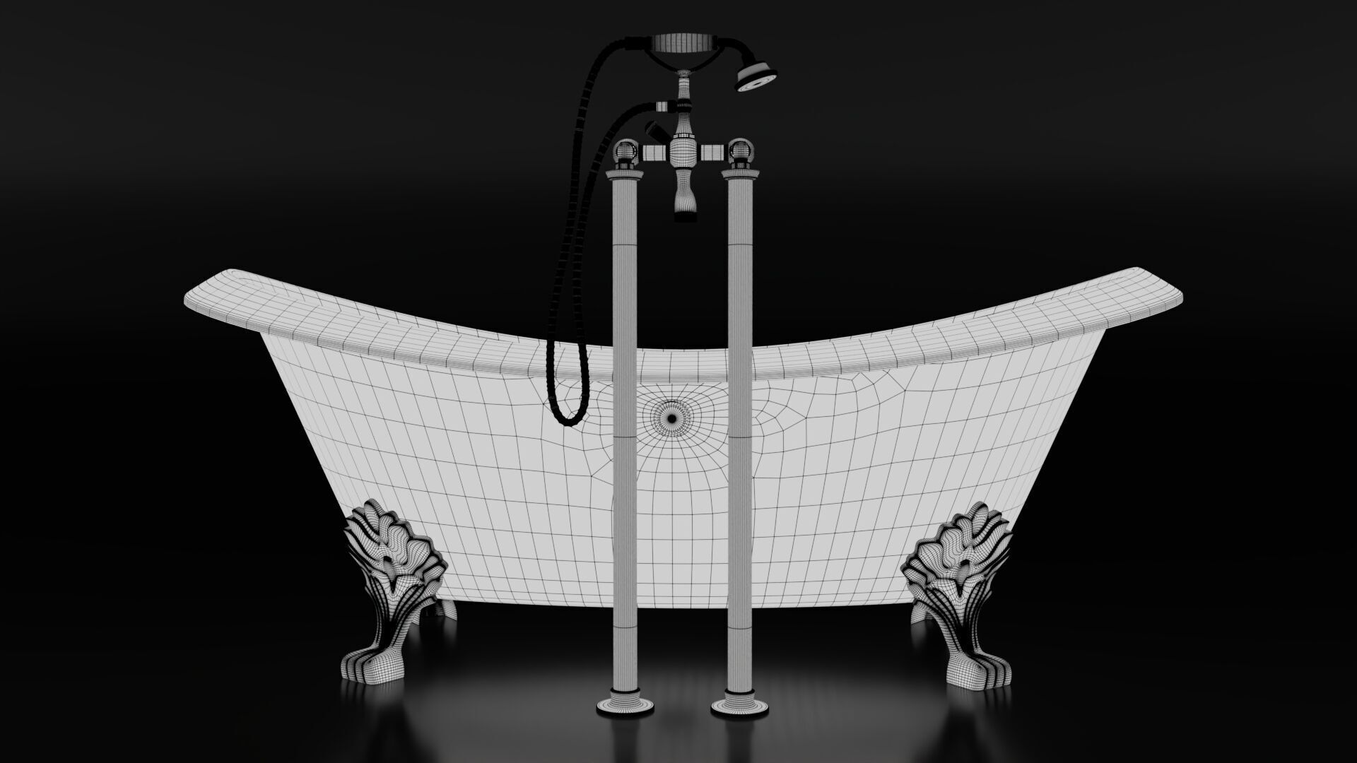 Vintage Bath Tub 3D model_15
