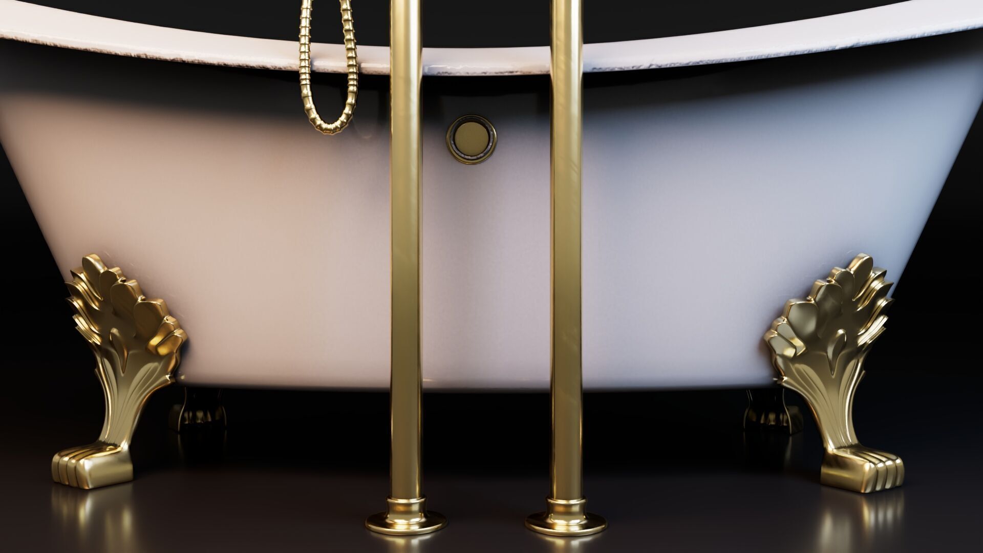 Vintage Bath Tub 3D model_6