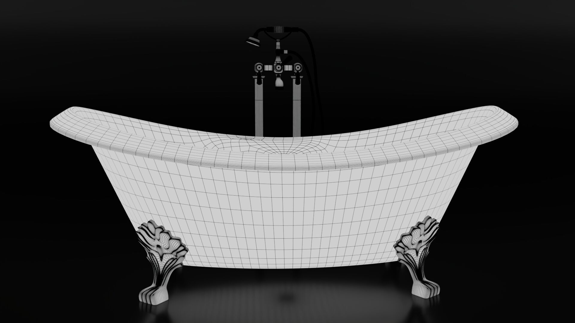 Vintage Bath Tub 3D model_13