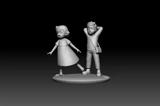 Litter boy and girl 3D model STL FOR 3D PRINTING