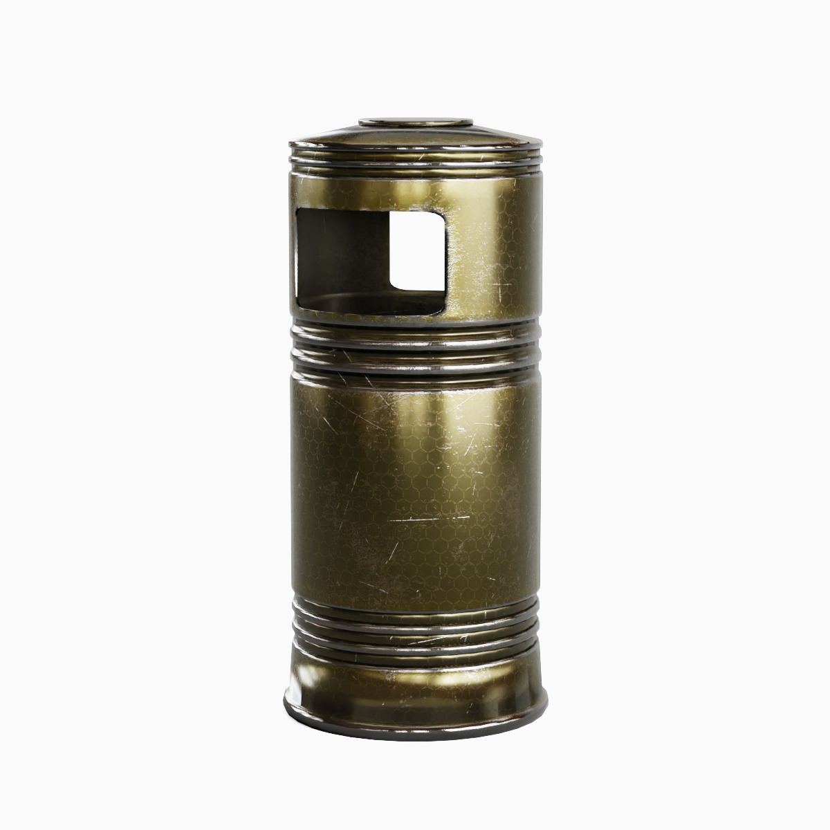 Metal Street Trash Bin 03 Low-poly 3D model_1