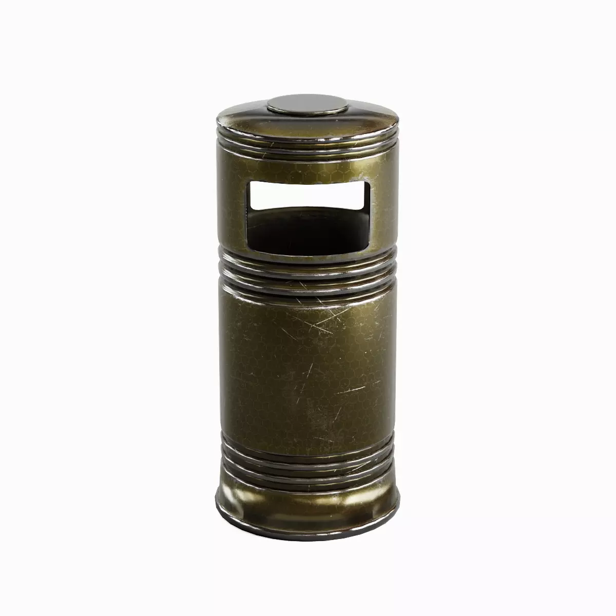 Metal Street Trash Bin 03 Low-poly 3D model_0