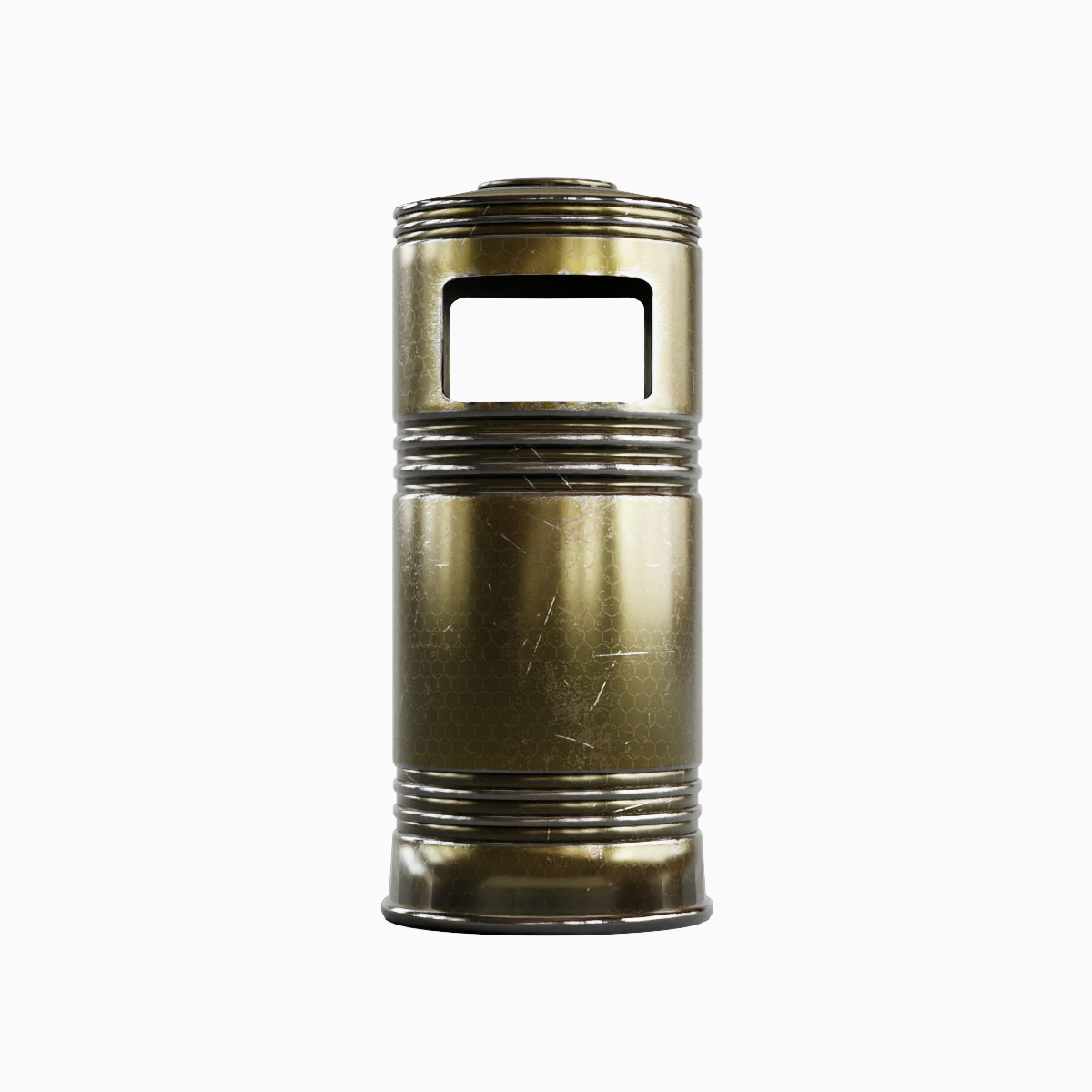 Metal Street Trash Bin 03 Low-poly 3D model_2