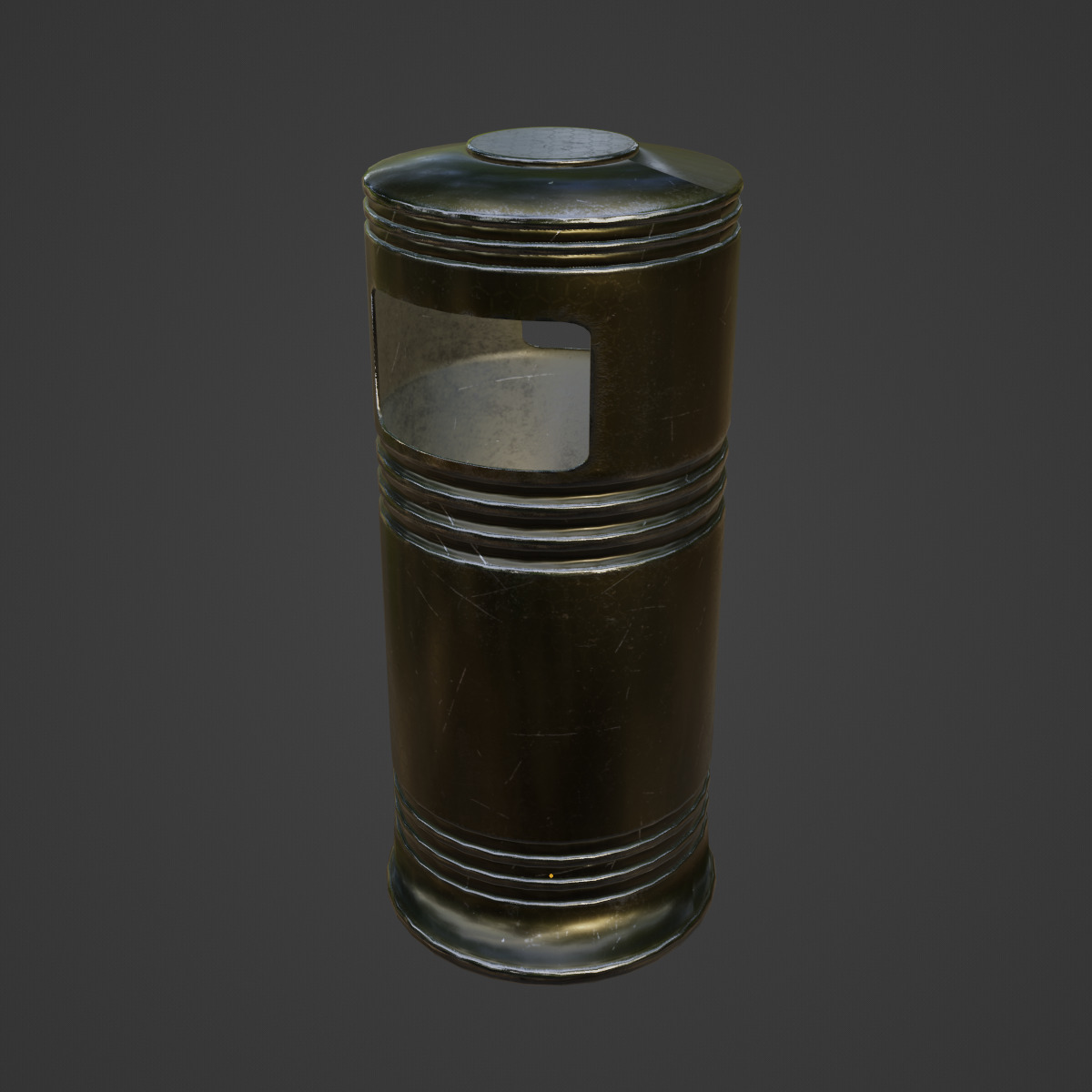 Metal Street Trash Bin 03 Low-poly 3D model_6