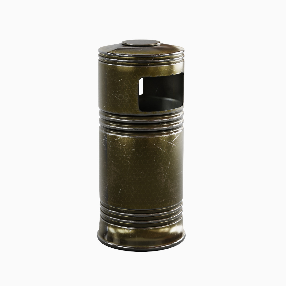 Metal Street Trash Bin 03 Low-poly 3D model_3