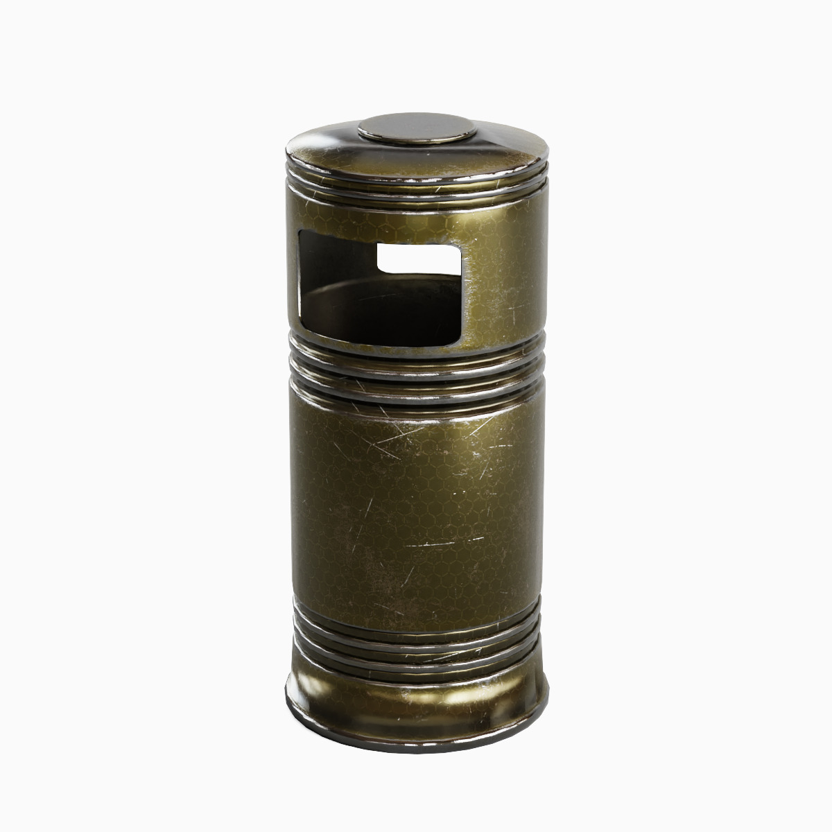 Metal Street Trash Bin 03 Low-poly 3D model_4